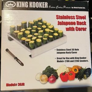 King Kooker 36JR Stainless-Steel 36-Hole Jalapeno Rack with Corer